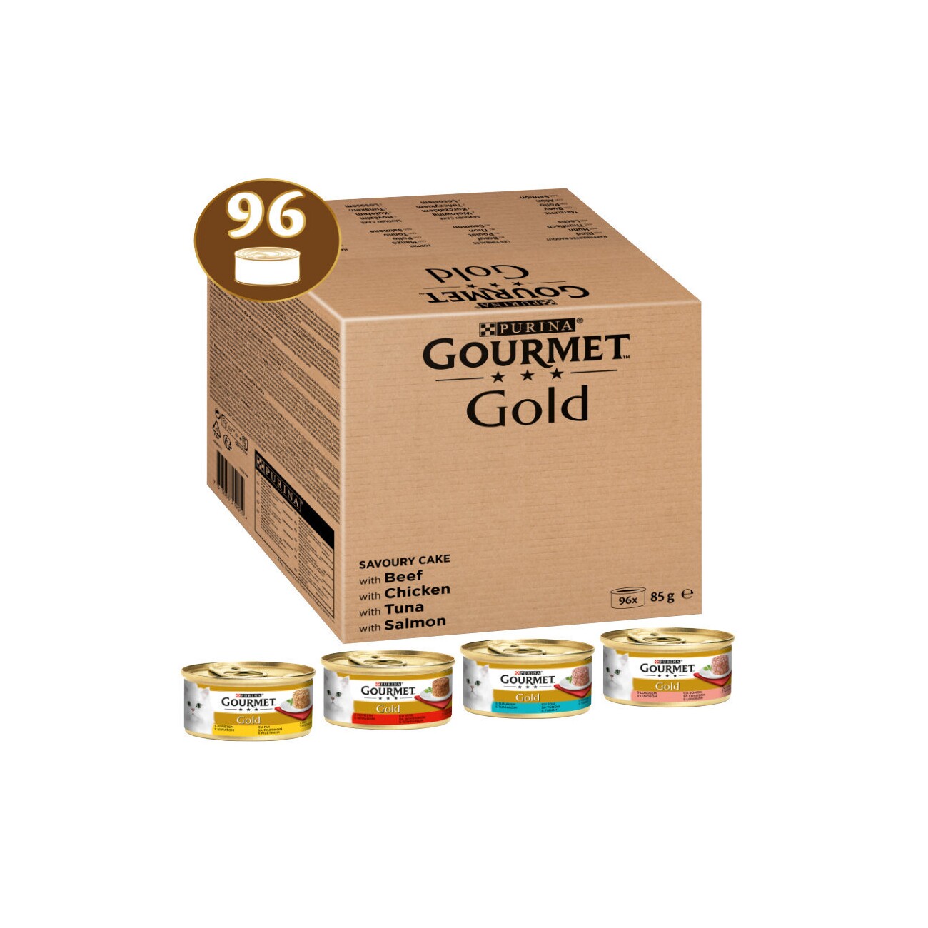 GOURMET Gold Raffiniertes Ragout Katzennassfutter Sorten-Mix 96x85g