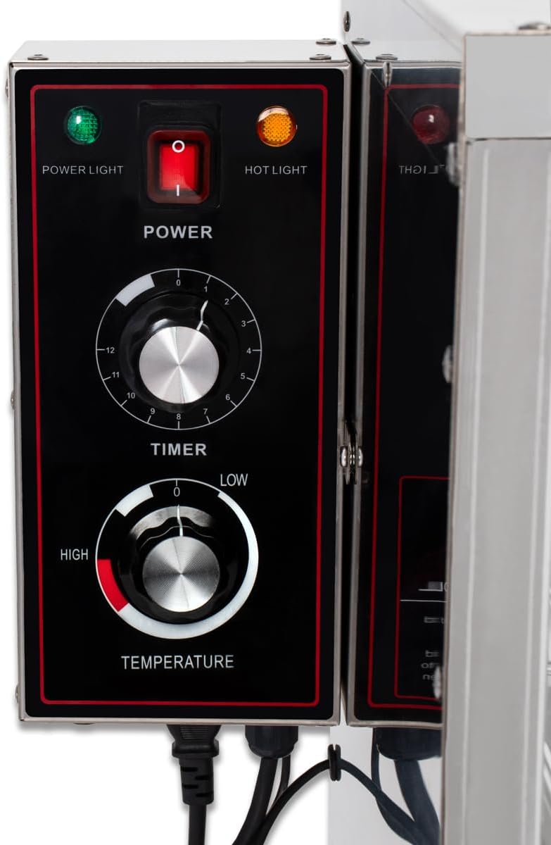 Beeketal 'BDSH-S03' elektrischer Edelstahl Räucherofen mit Wärmedämmung (doppelwandig), Räucherschrank mit Zeitsteuerung, Thermostat (30-135°C) und Gewürzschublade - (H/B/T) ca. 900 x 600 x 410 mm