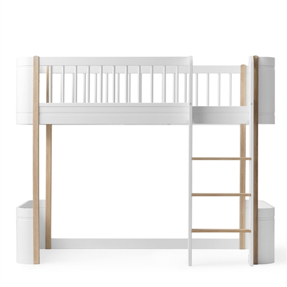 Køb Oliver Furniture Wood Mini+ Halvhøj Seng Hvid/Eg