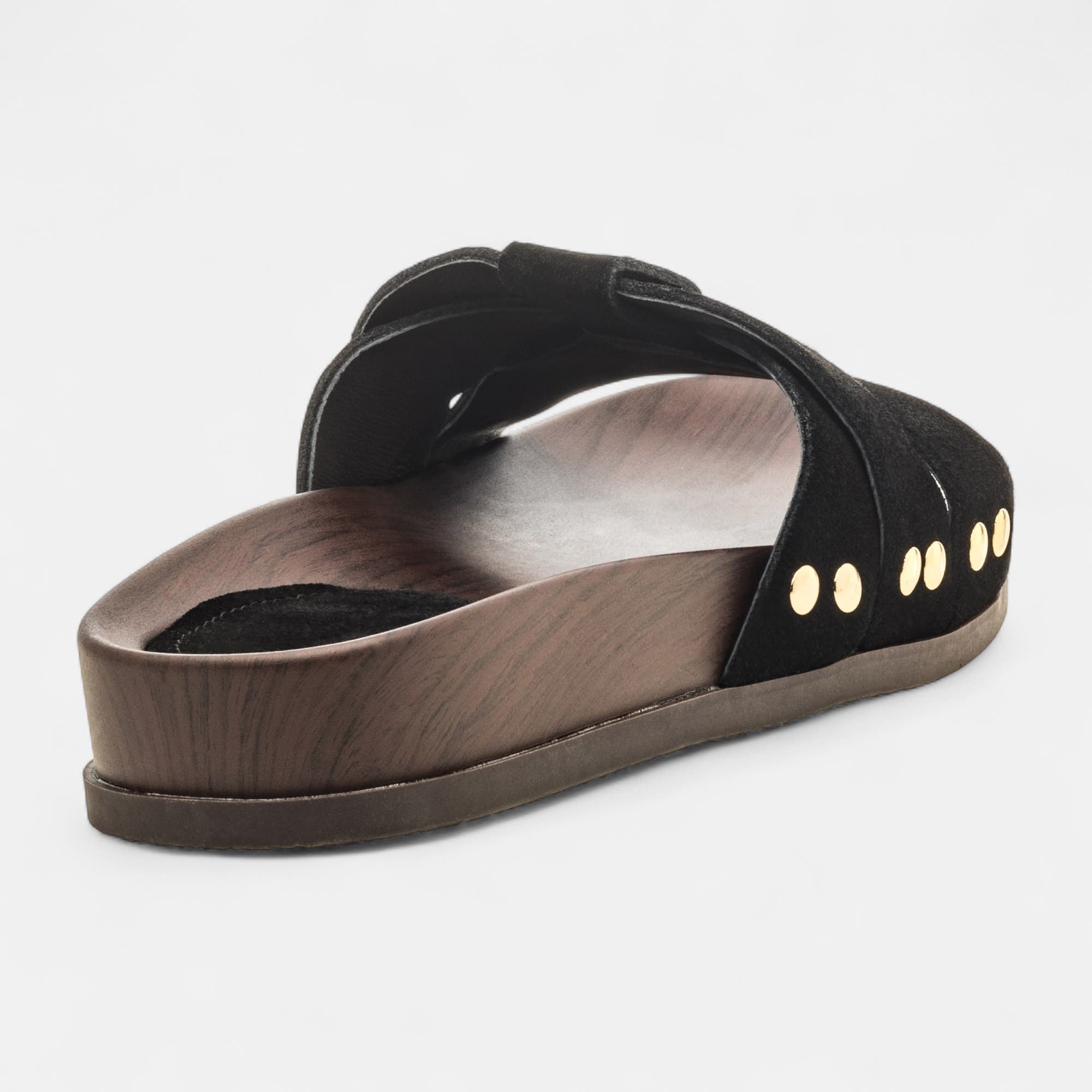 Mules Femme en cuir noir