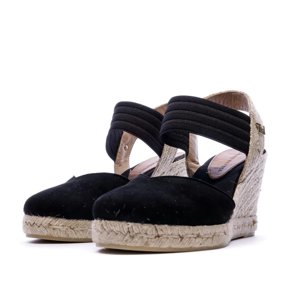 Tommy Hilfiger Sandales à talon en daim noir femmes Tommy Hifliger