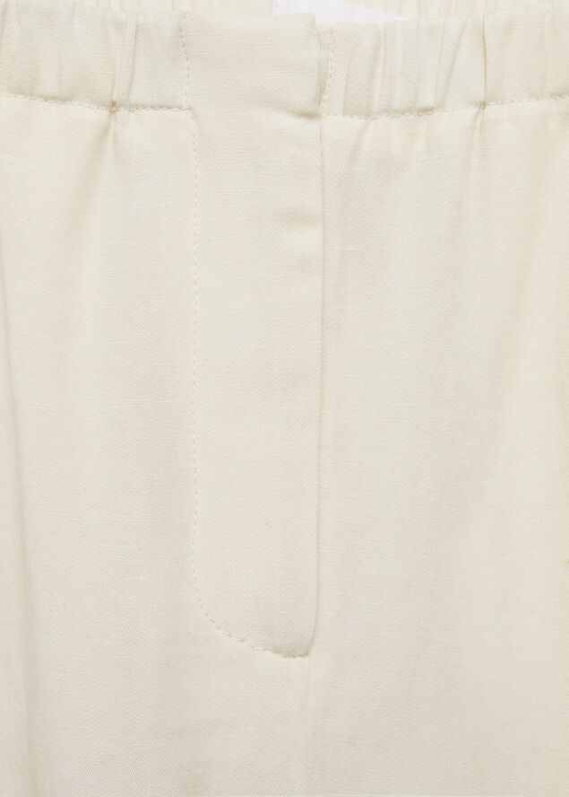 MANGO Wideleg lyocell trousers Light beige