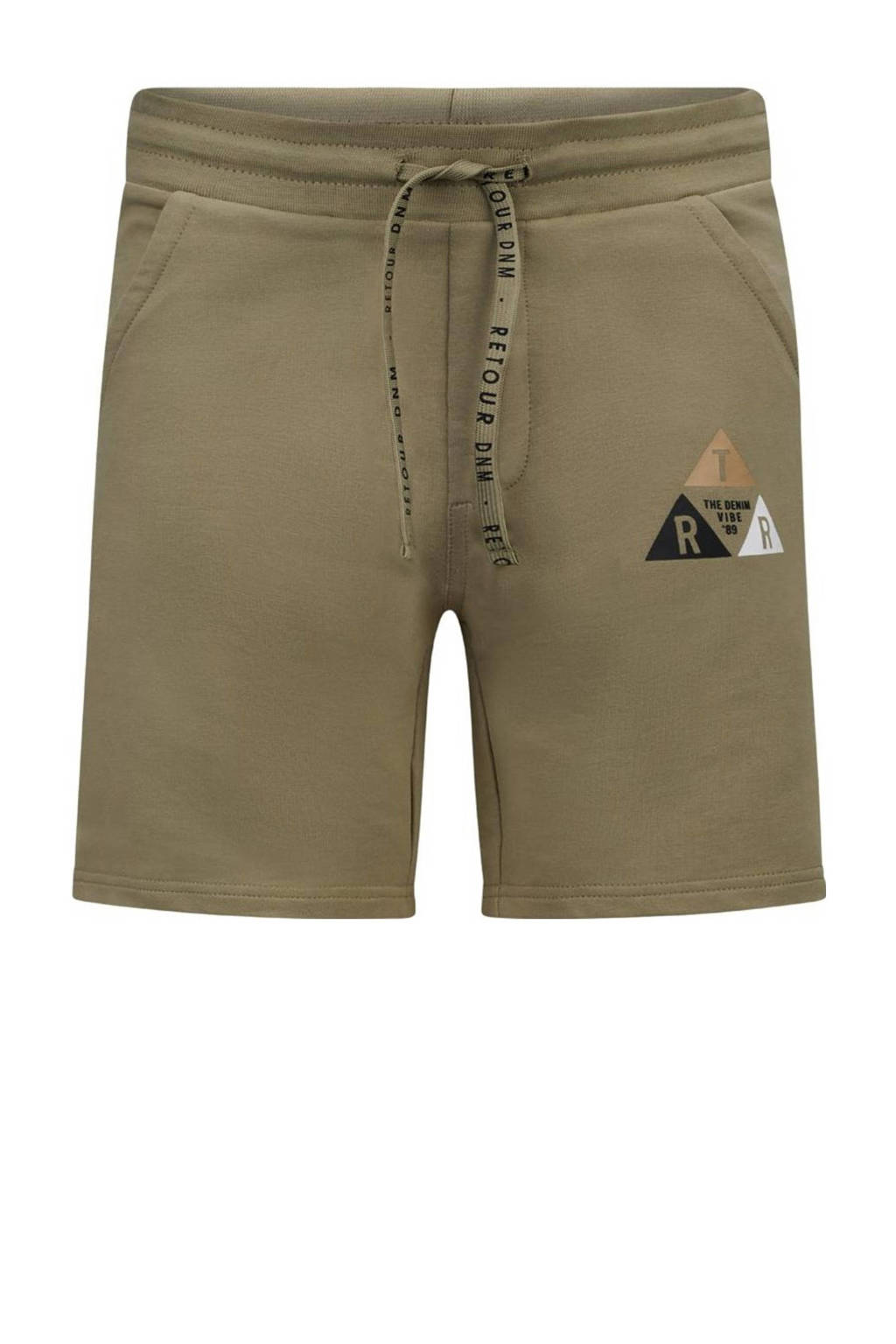 Retour Jeans sweatshort Leandro mosgroen