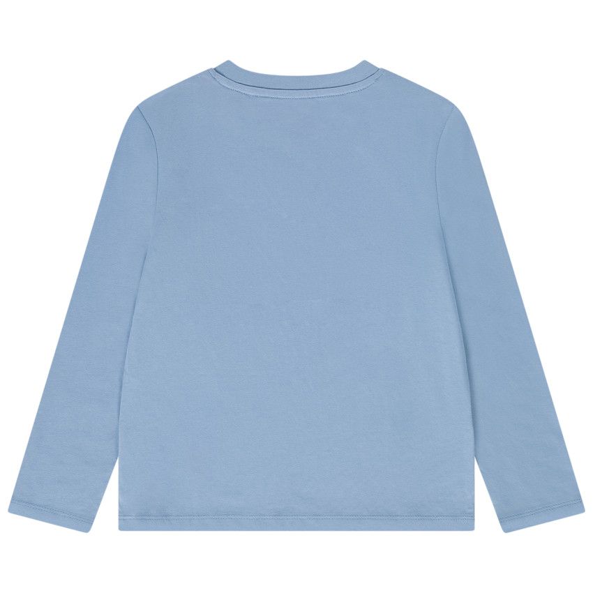 T-shirt manches longues print fantaisie pour garçon - Bleu moyen