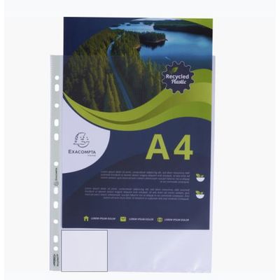 Exacompta Forever Opak - pochette perforée - pour A4 - crystal translucide (pack de 100)
