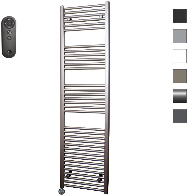 Sanicare - HVS - Elektrische Radiator - Zwart - 45x172cm - Inox-look met Afstandsbediening en Thermostaat