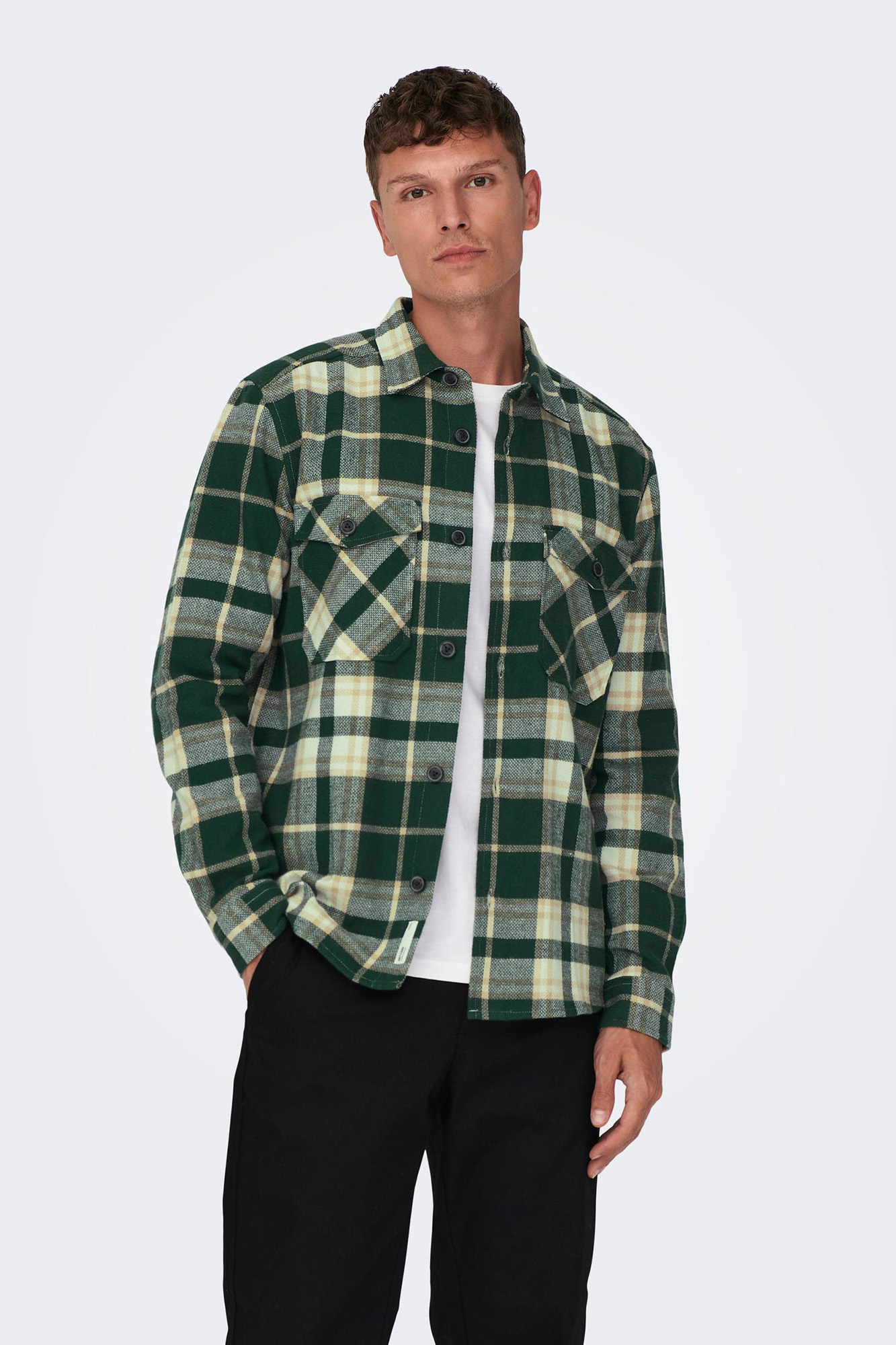 Camisa xadrez com bolsos