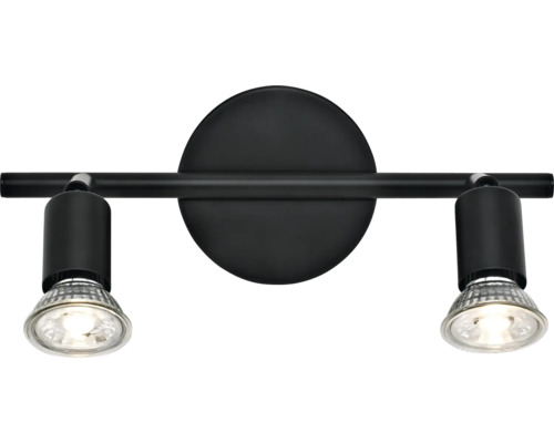 Plafondspot 2-lamps L 27,5 cm zwart/mat