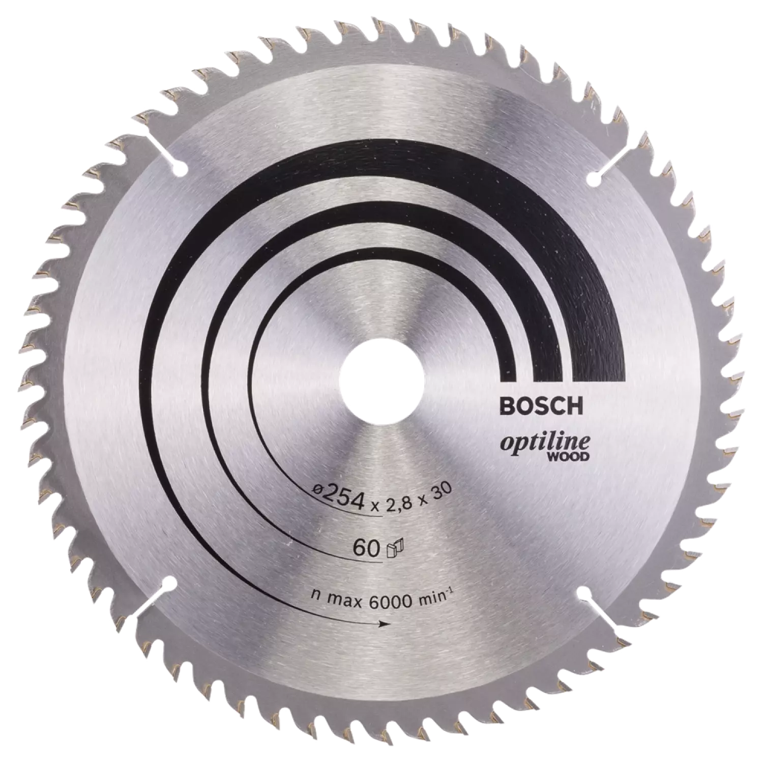 Bosch 2608640444 Optiline Cirkelzaagblad - 254 x 30 x 60T - Hout