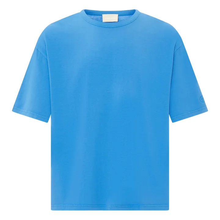 SMALLABLE BASICS T-Shirt Oversize Homme Coton Bio | Bleu azur