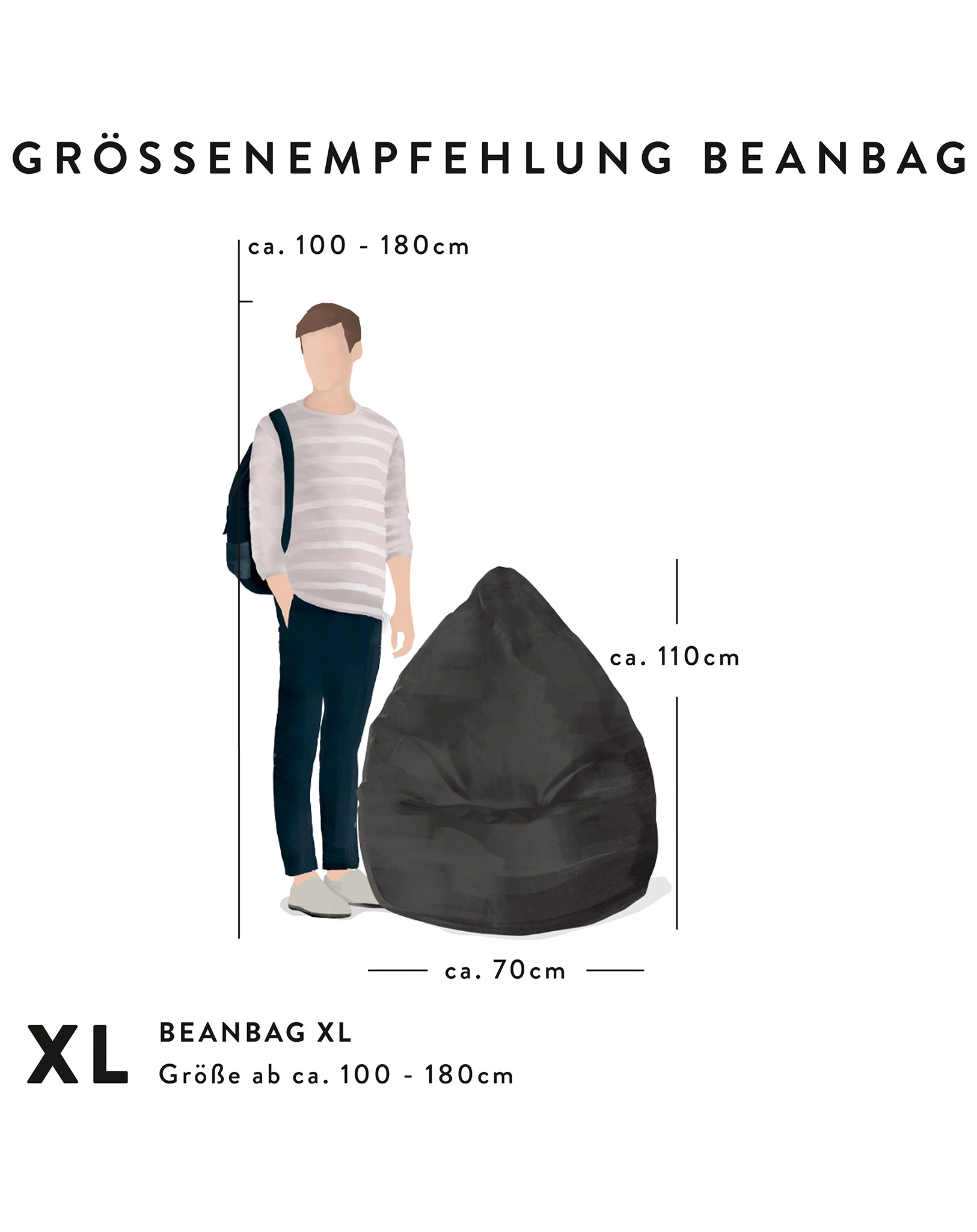 Sitzsack BeanBag EASY XL (Farbe: tomate)