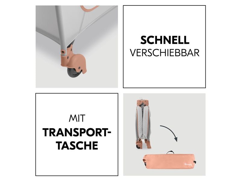 Hauck Reisebett Sleep N Play Go Plus Dusty-cork Reisebett und Laufstall auf Rollen