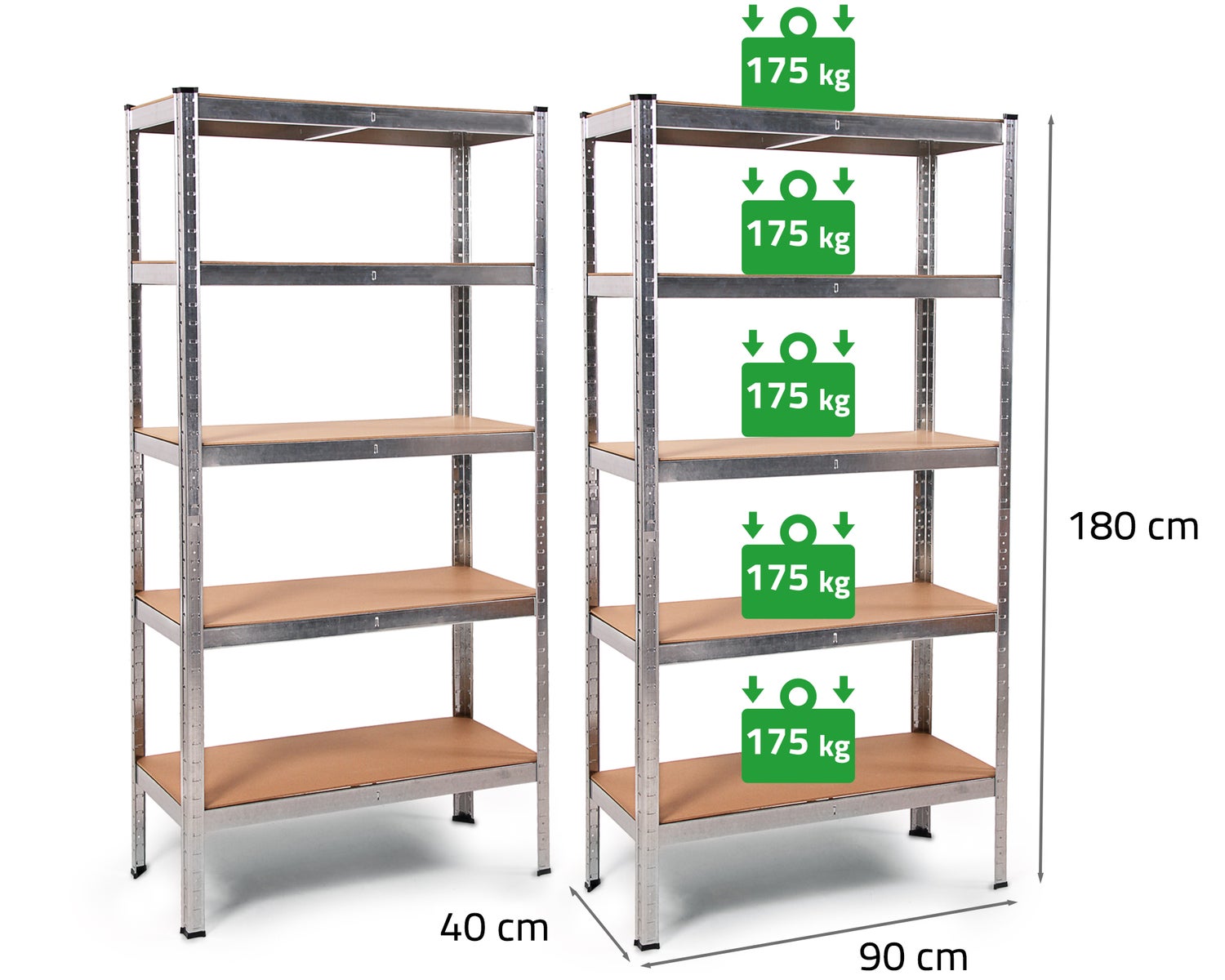 Ondis24 metalen plank Thomas 90 x 40 | 2x
