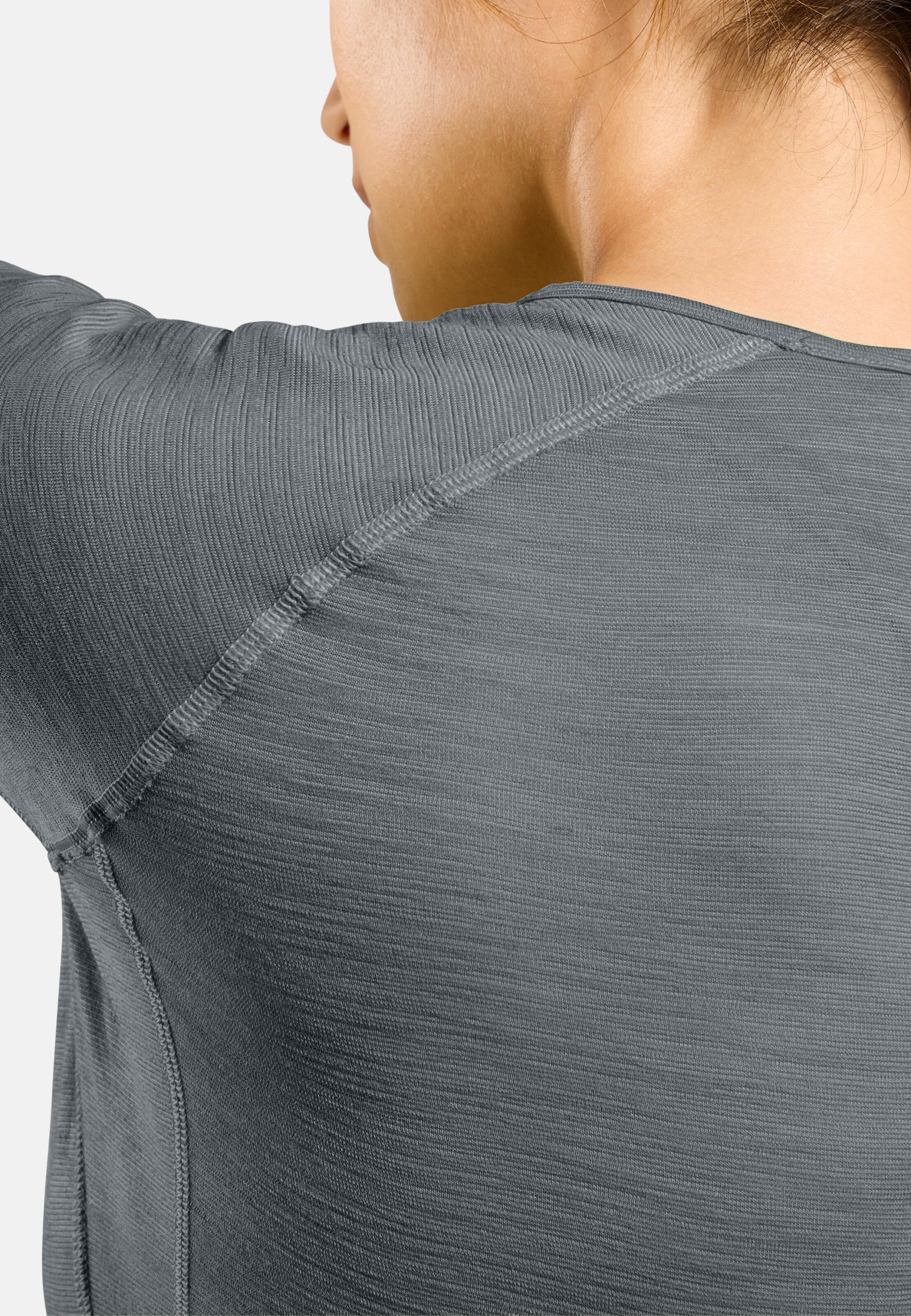Langärmeliges X-Alp Performance Wool 115 Trailrunning-Shirt in grey melange