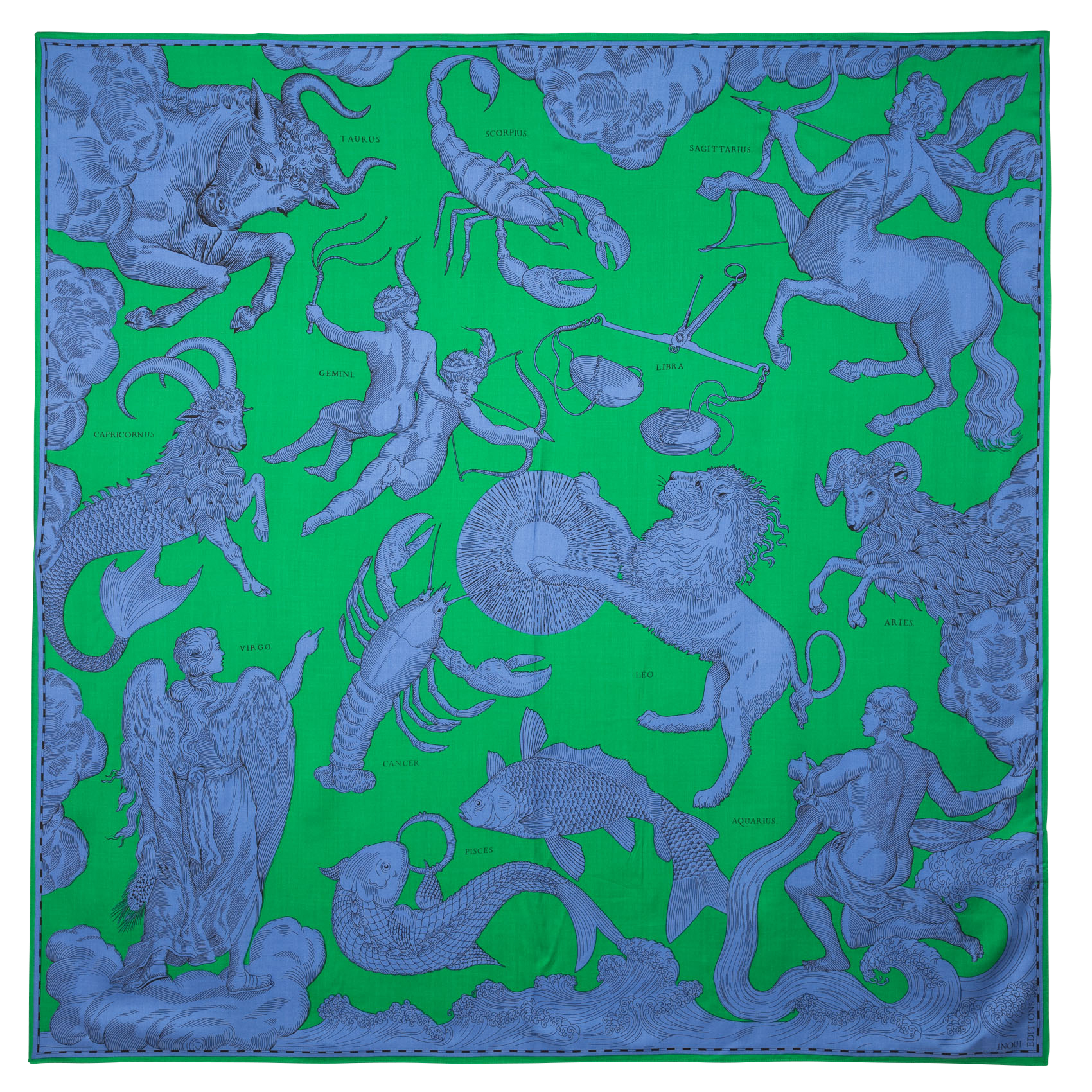 ASTROLOGIE - Foulard en soie mélangée imprimé | Vert