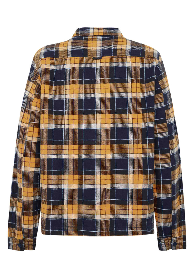 Knowledge Cotton Apparel Flannel-Overshirt Navy Check