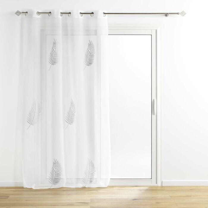 PANNEAU A OEILLETS 140X240CM BRODE METALLISE PALMEOR ARGENT