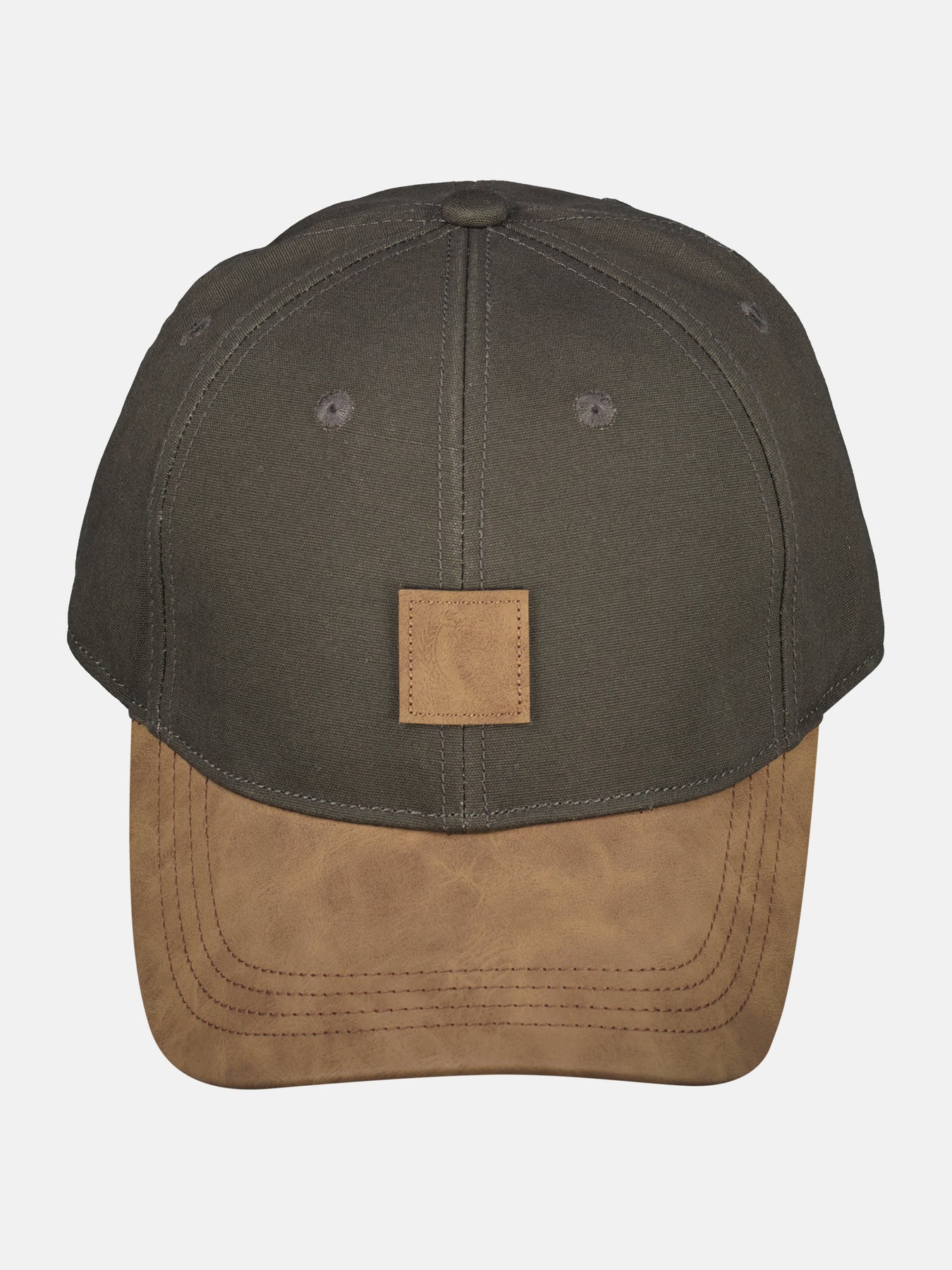 Canvas-Cap mit Kunstlederschirm