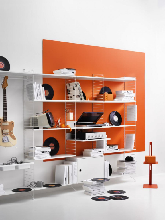 String Furniture Media shelf 47x58cm wit
