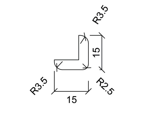 Konsta hoeklijst, ruw grenen, 15x15x2400 mm