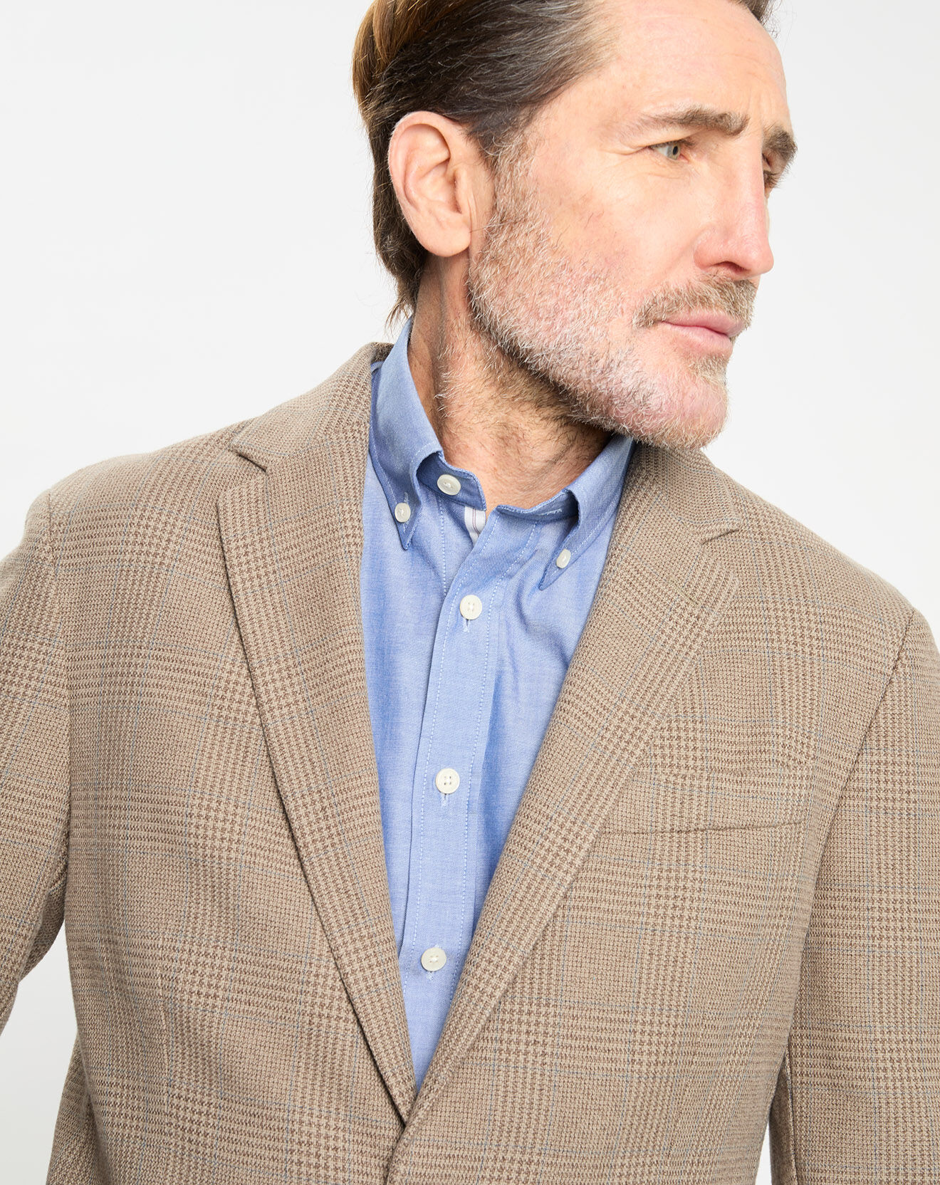 Hackett London Veste à imprimé Prince de Galles beige foncé