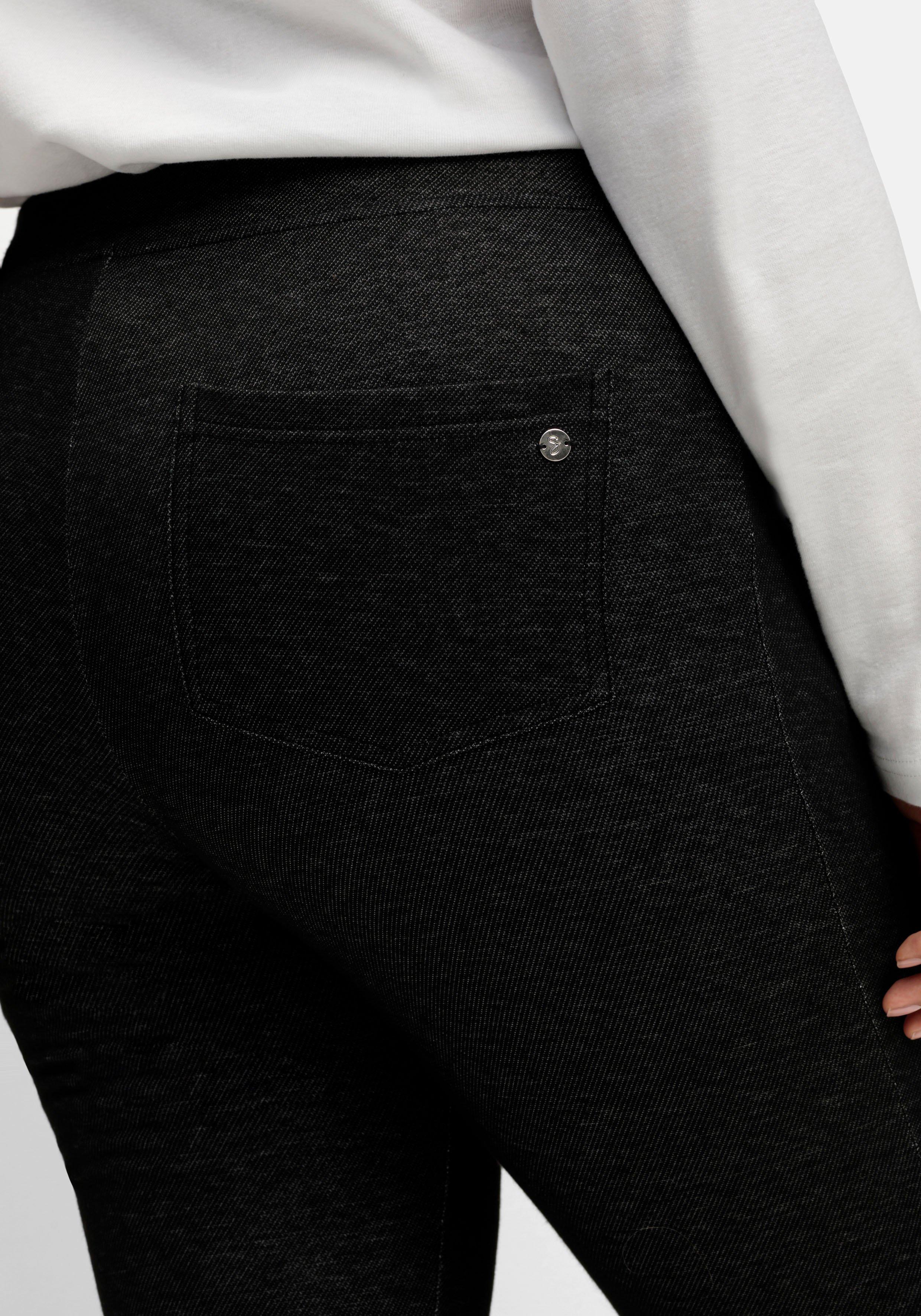 Kuschelige, melierte Leggings mit breitem Bund