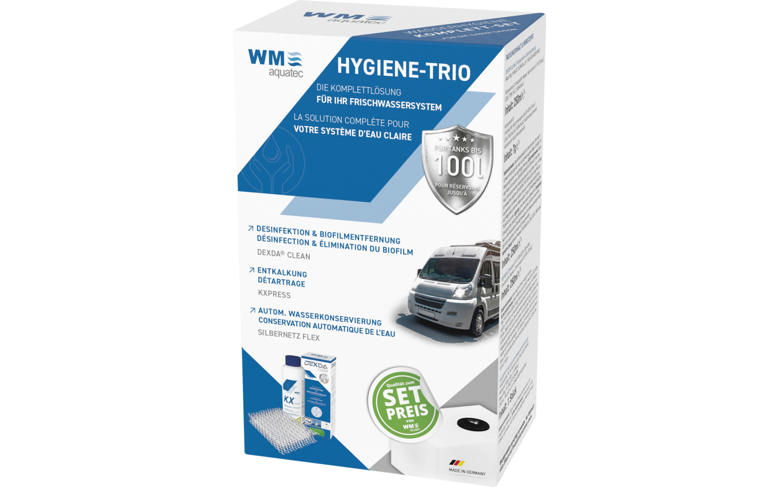 WM aquatec Hygiene-Trio Wasserhygiene Komplettset 60 Liter
