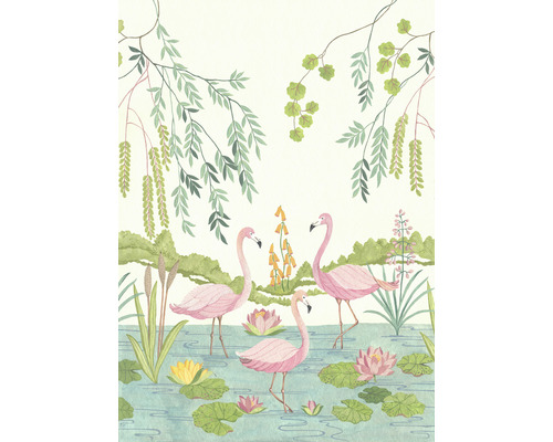 Vliesbehang IAX4-0044 Into Adventure Flamingo Vibes 4-delige set 200 x 280 cm