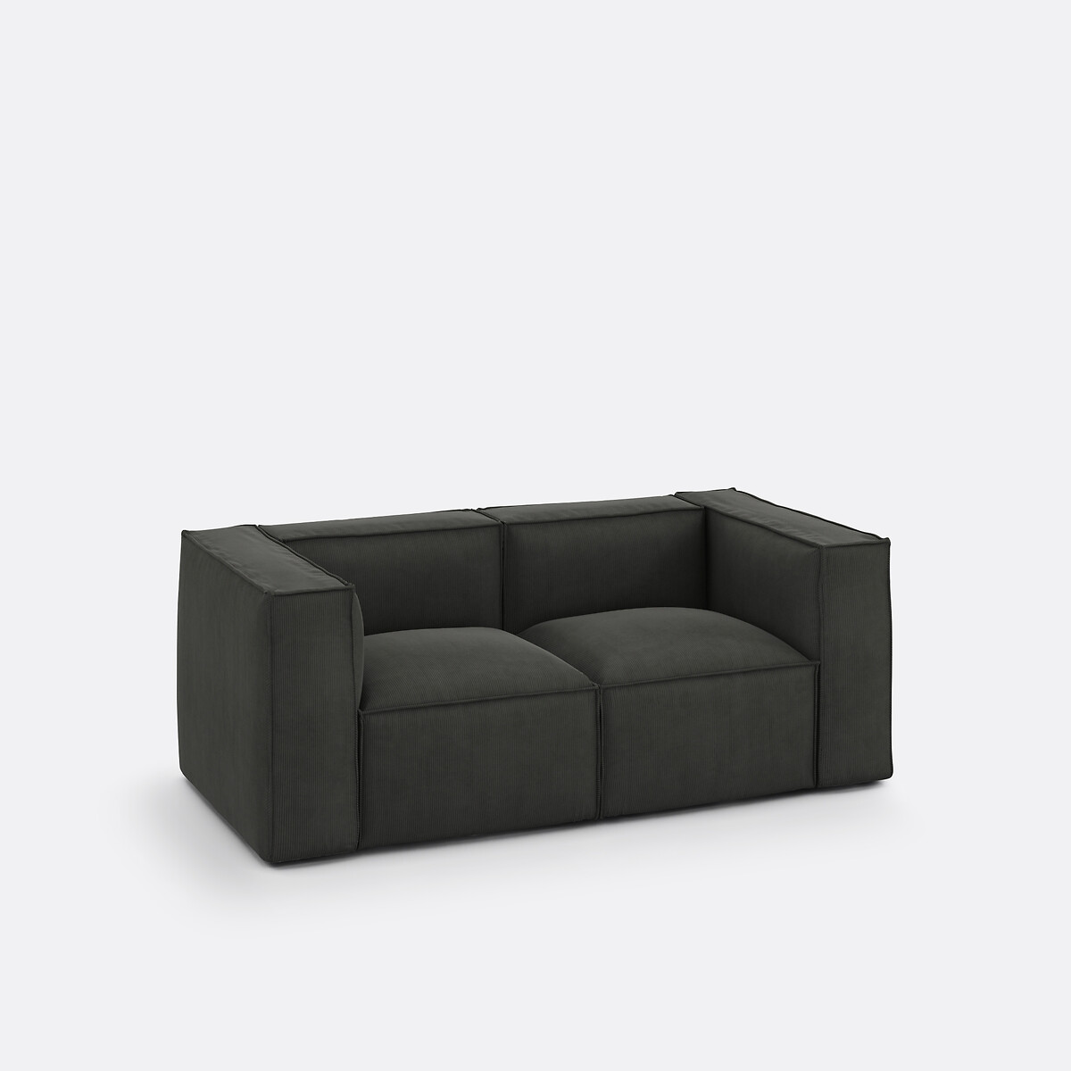 LA REDOUTE INTERIEURS<br>Sofá modular, 2 lugares, veludo cotelê, Seven