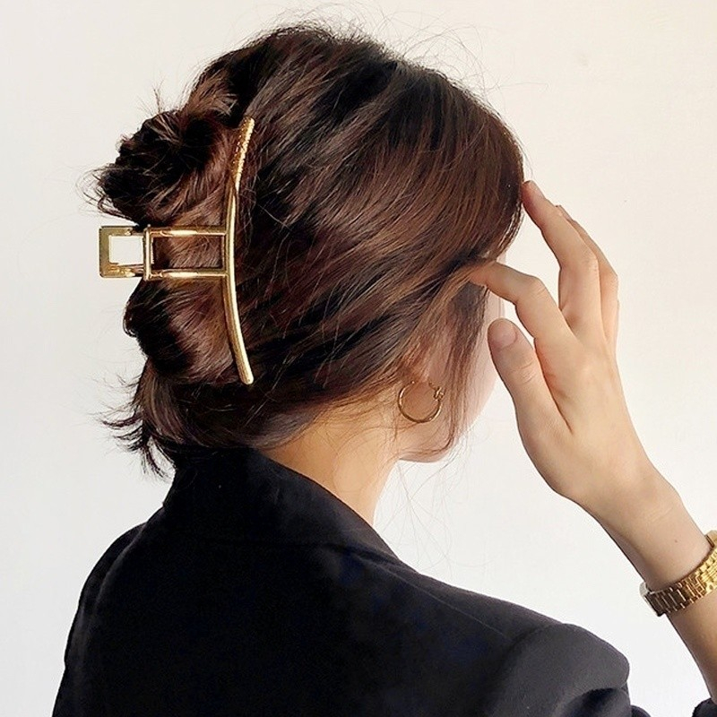(11.5cm) Haarspange Klammer Metall Krallen Clip Haarschmuck  - Gold