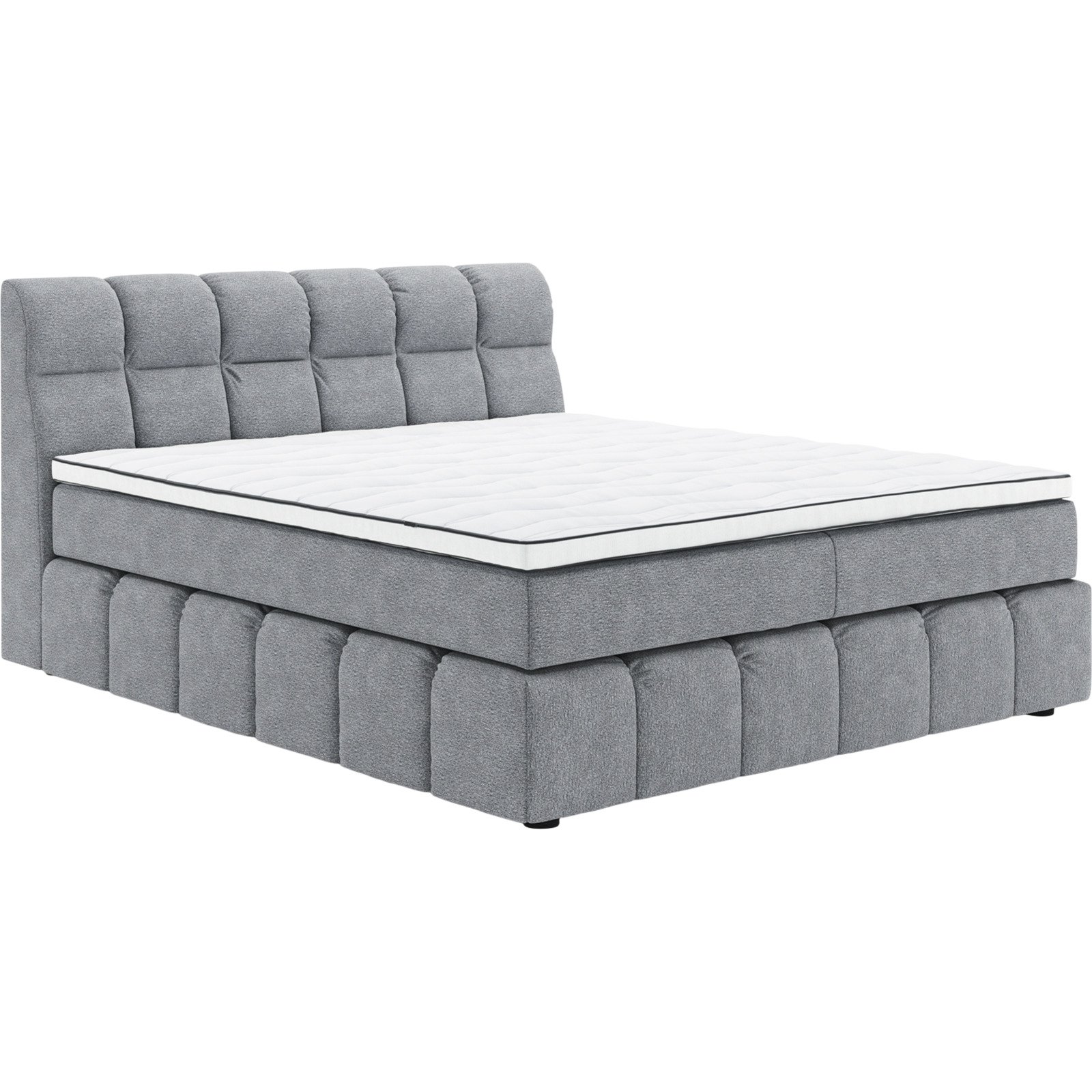 Boxspringbett Downtown Stoff New York hellgrau