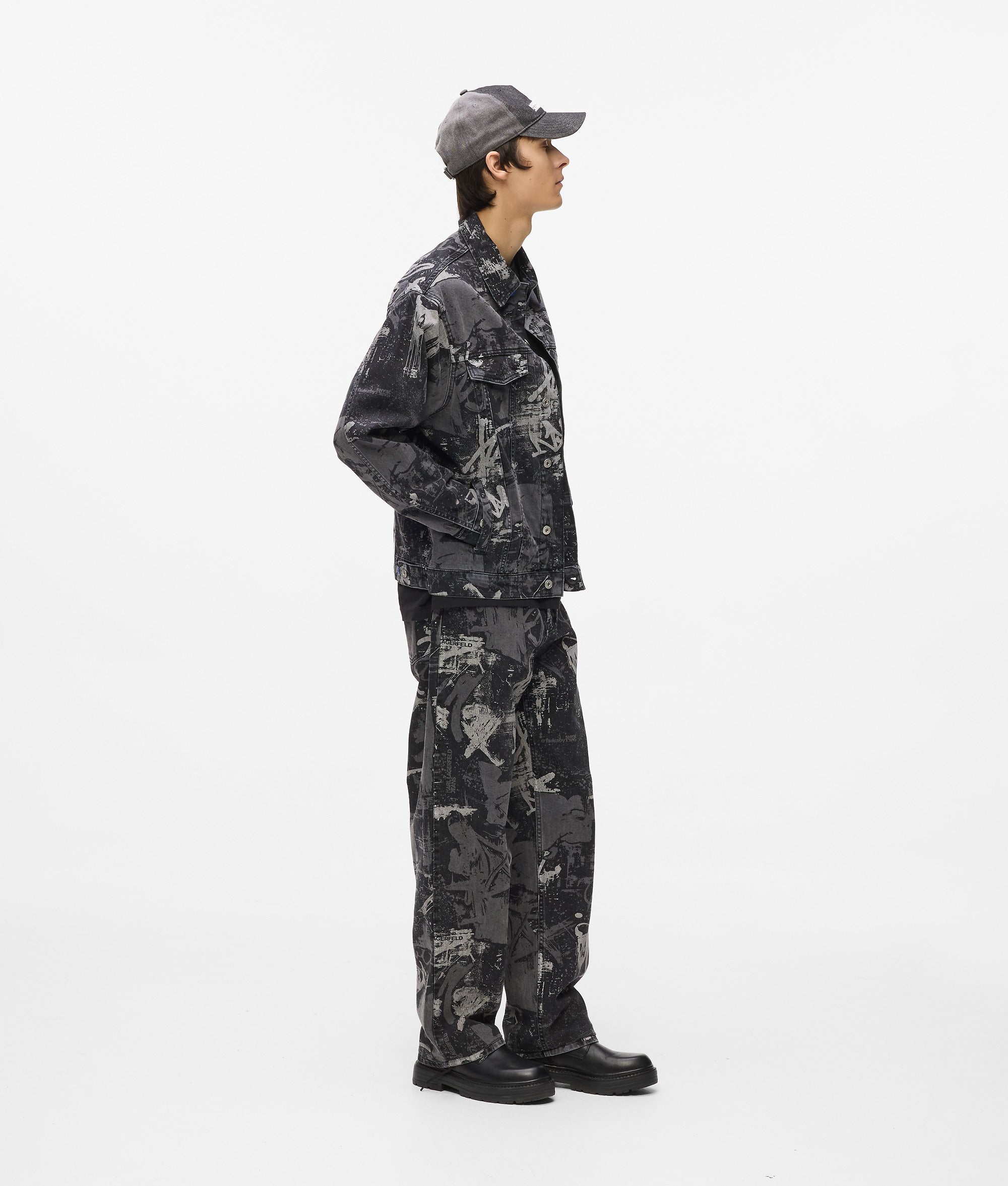 Relaxte jeans met verfeffect