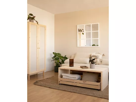 Miroir de fenêtre de couleur blanc 90x90cm