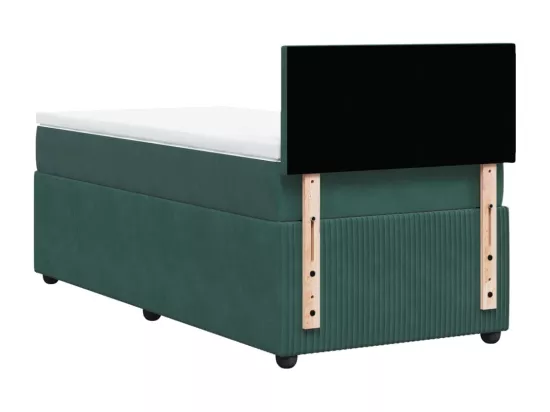 Sommier à lattes de lit avec matelas Vert foncé 90x190 cm