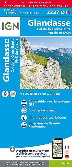 IGN - TOP25R 3237OTR GLANDASSE 1 25 000
