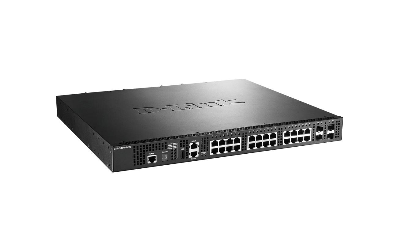 Switch DXS-3400-24TC 24 Port<br>Hochleistungs-Switch für 10-Gigabit-Switching, Routing und extrem niedrige Latenzzeiten
