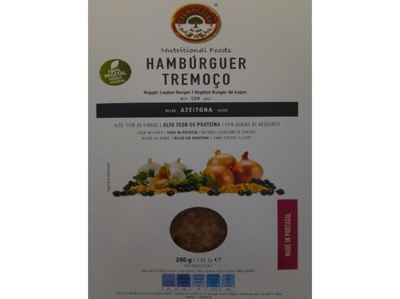 HAMBURGUER TREMOCEIRA TREMOÇO COM AZEITONA 200G