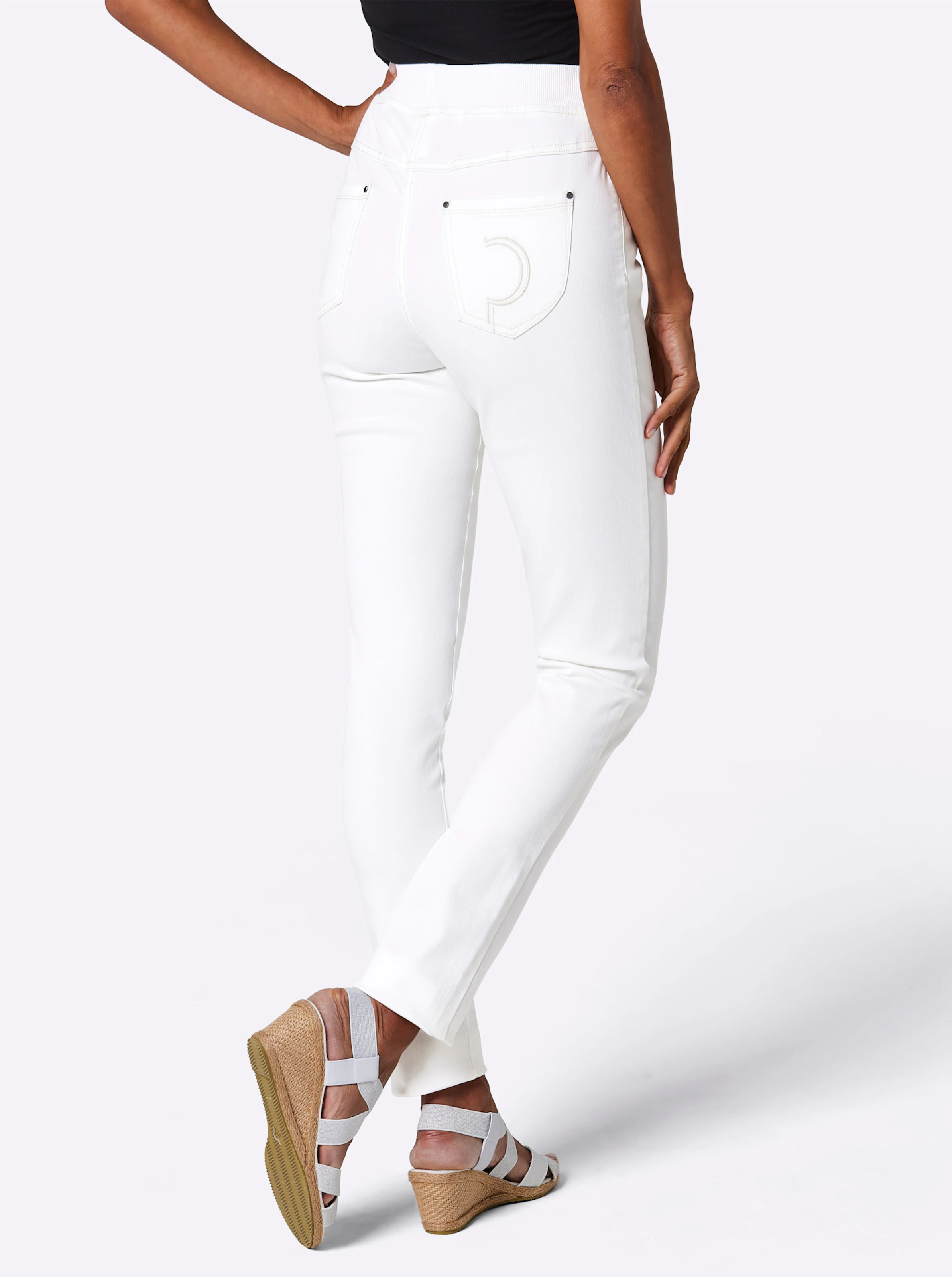 CREATION L PREMIUM Baumwoll-Lyocell-Jeans in weiß