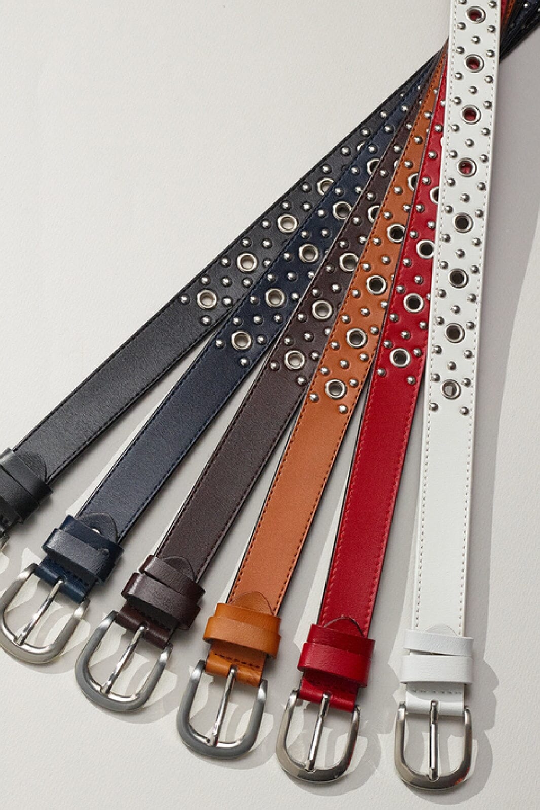 Anobel Copenhagen Womens Split Cowhide Leather Belt CF-3099 navy