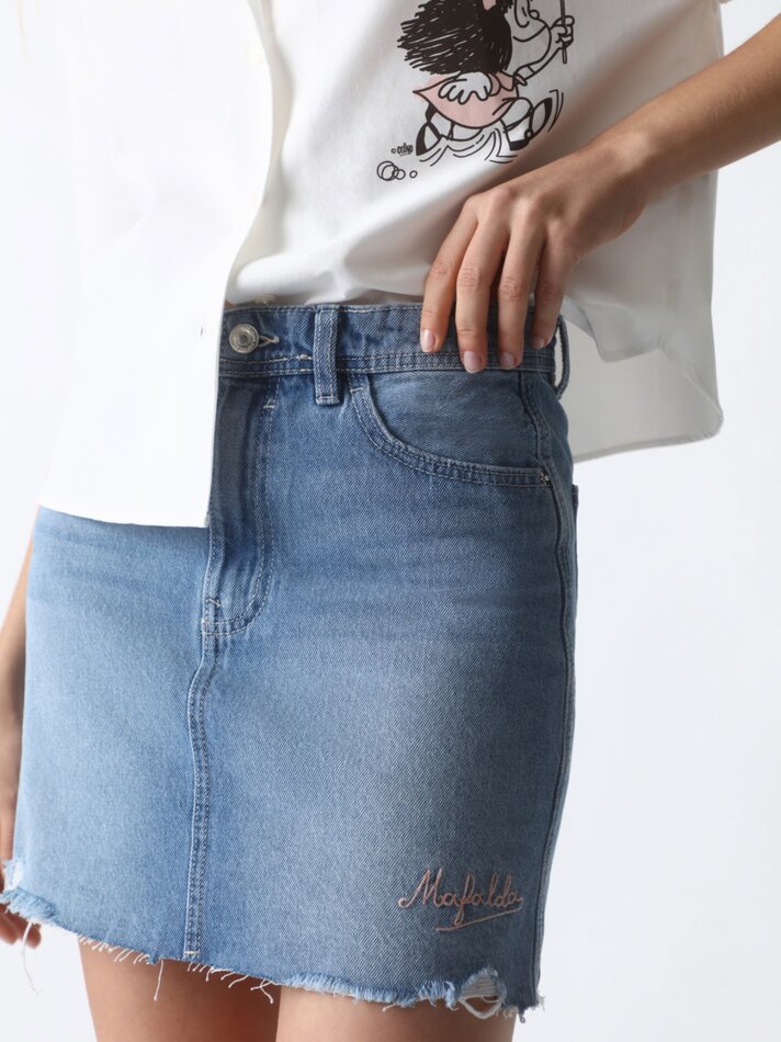 Saia jeans Mafalda - Azul Claro
