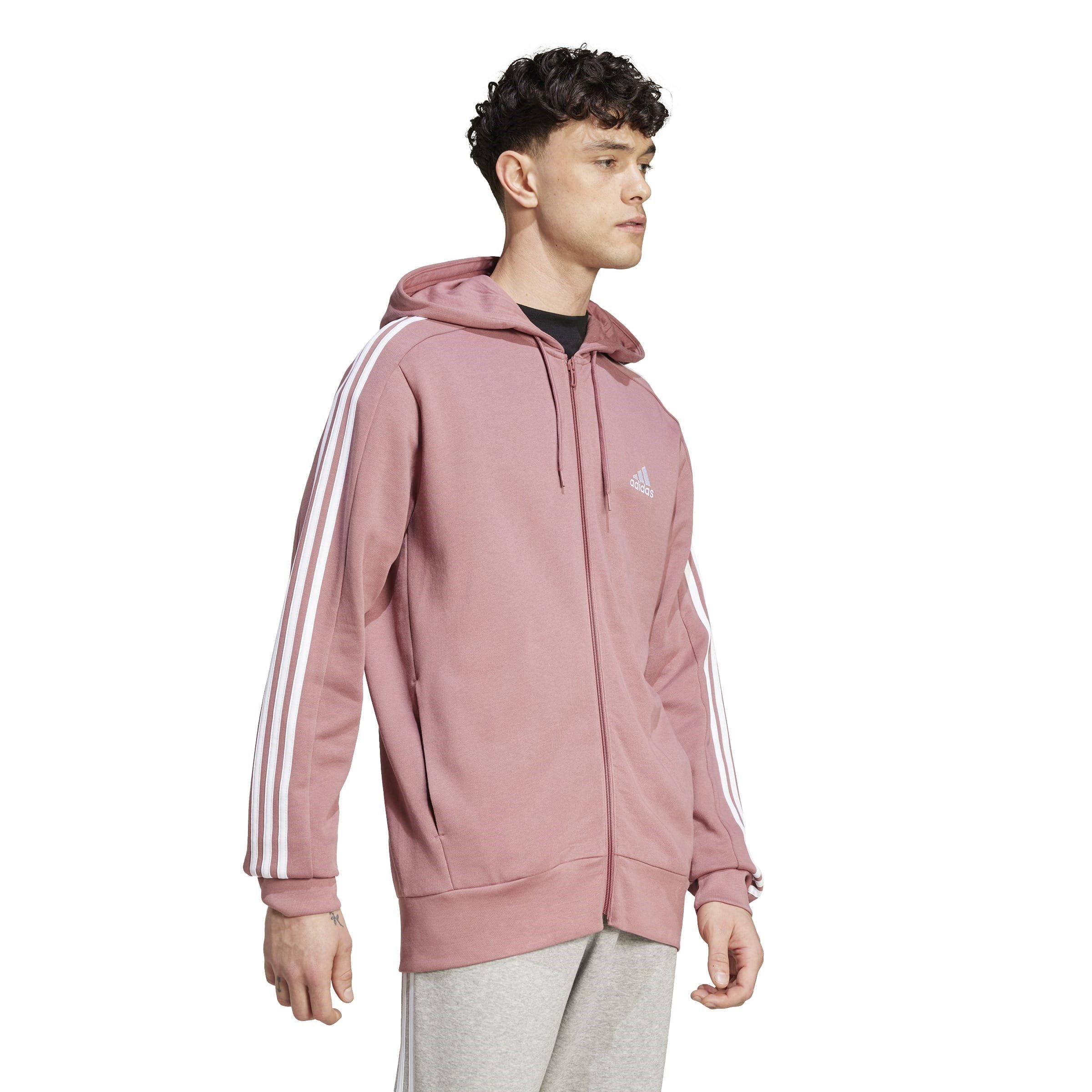 adidas Essentials French Terry 3 Stripes Zip Hoodie Mens