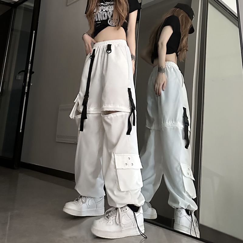 Sisyphi - Harem-cargobroek met hoge taille en uitsparingen