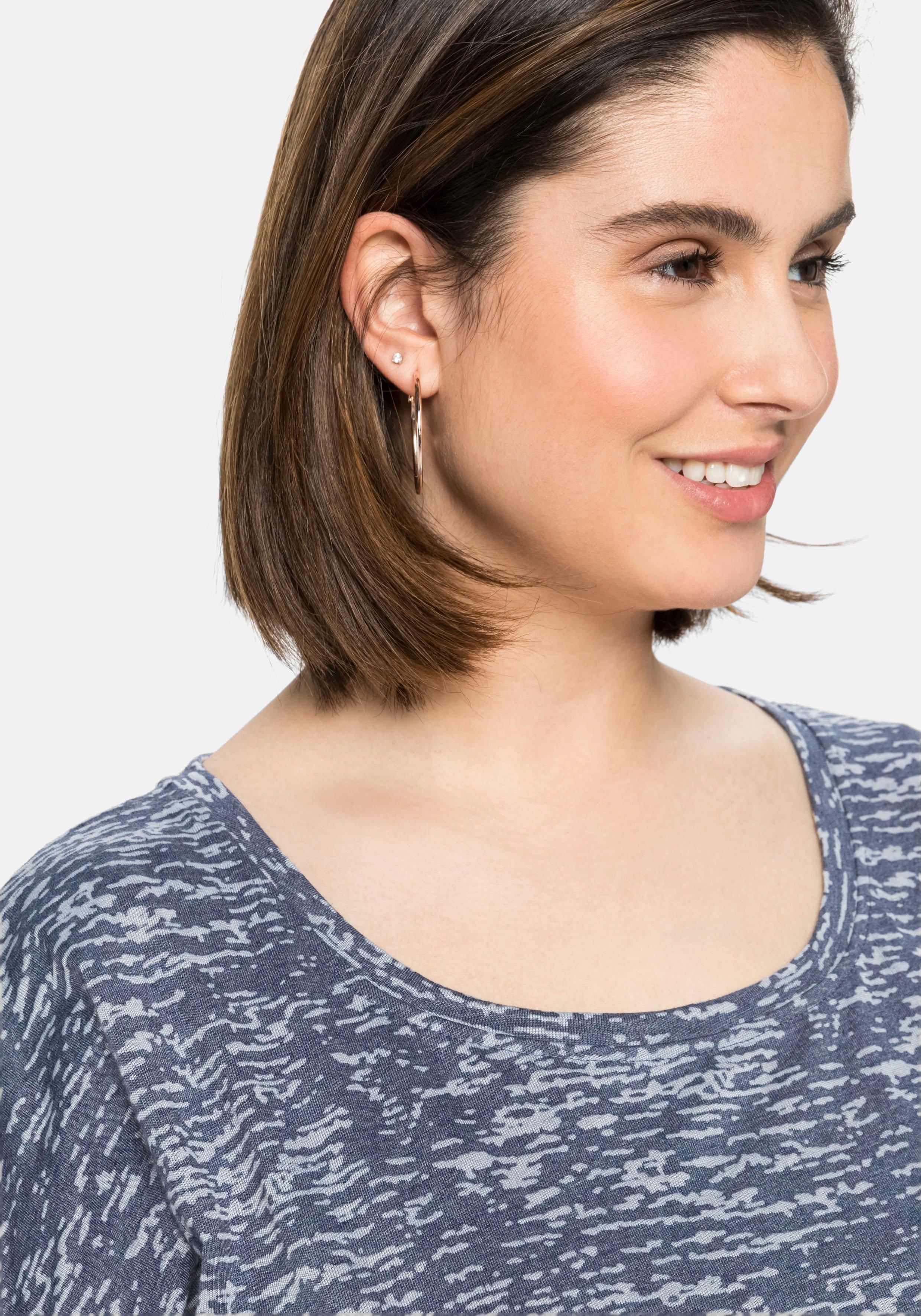 Shirt mit Ausbrennermuster, leicht transparent