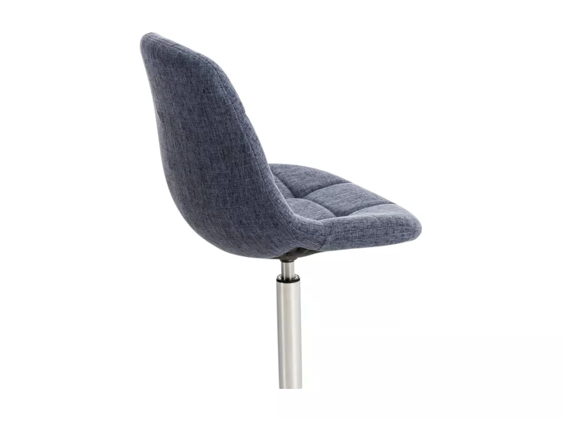 Lot de 2 Chaise de bureau - Tissu & Métal chromé - Bleu - Emil