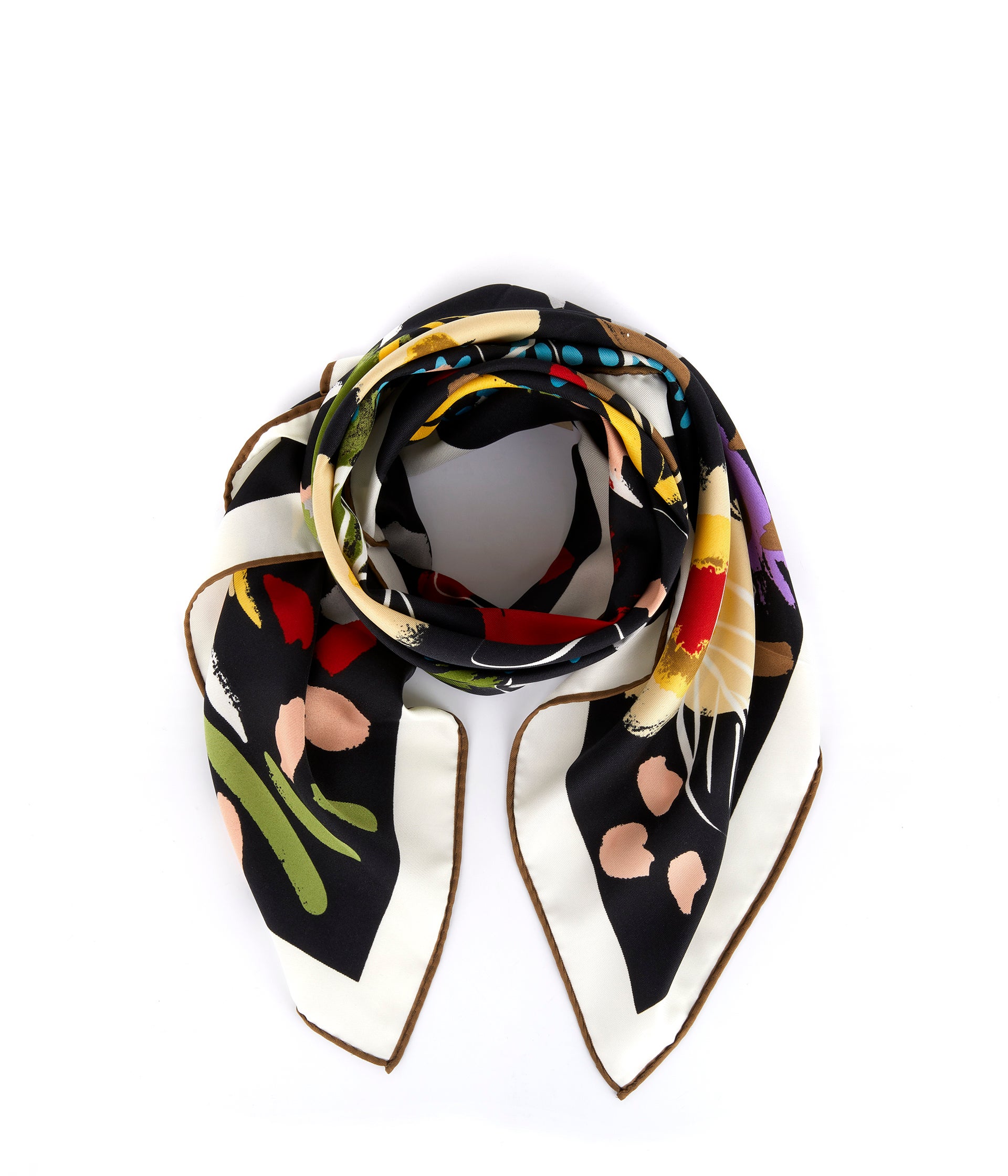 Foulard noir fleuri Carmela