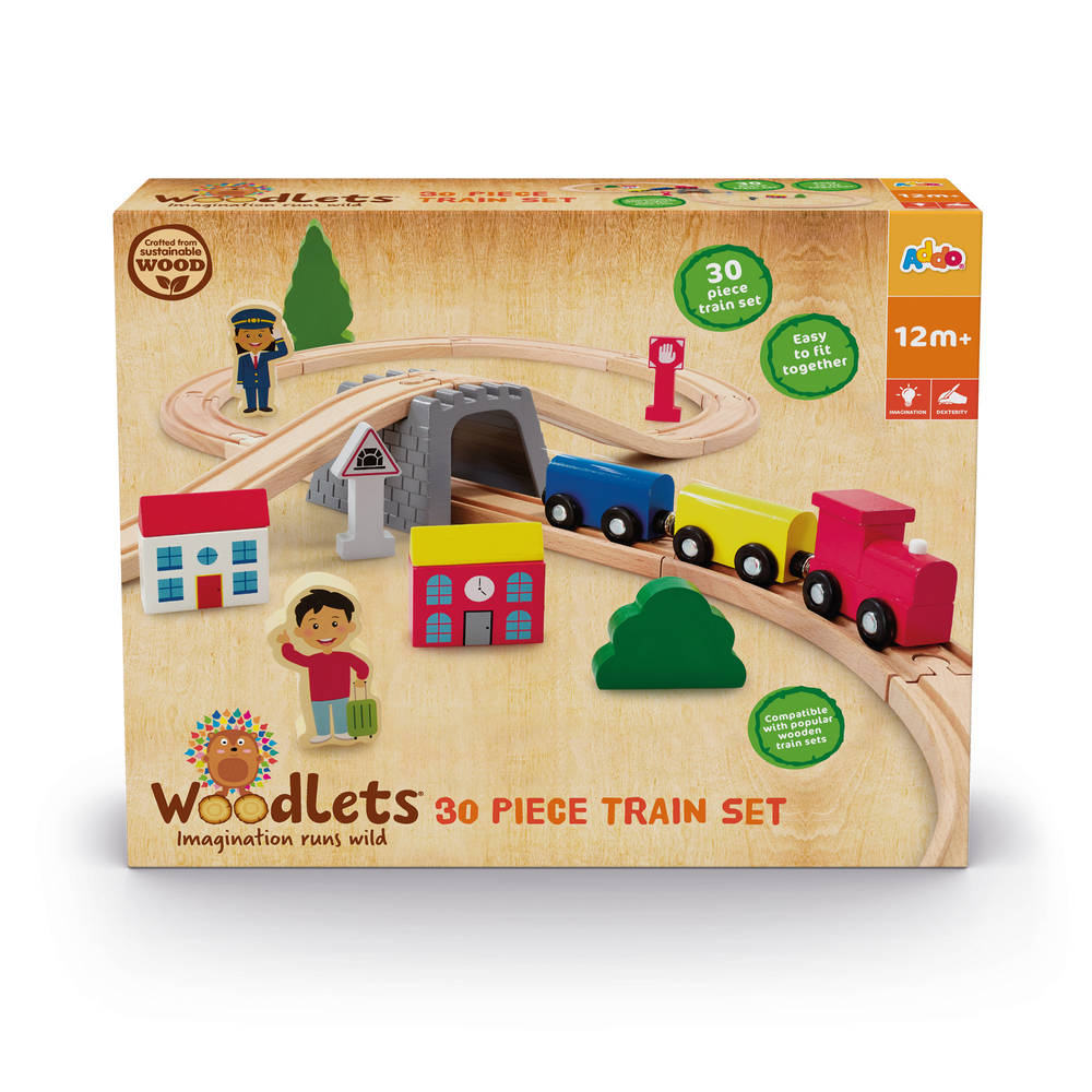 Woodlets treinset 30-delig