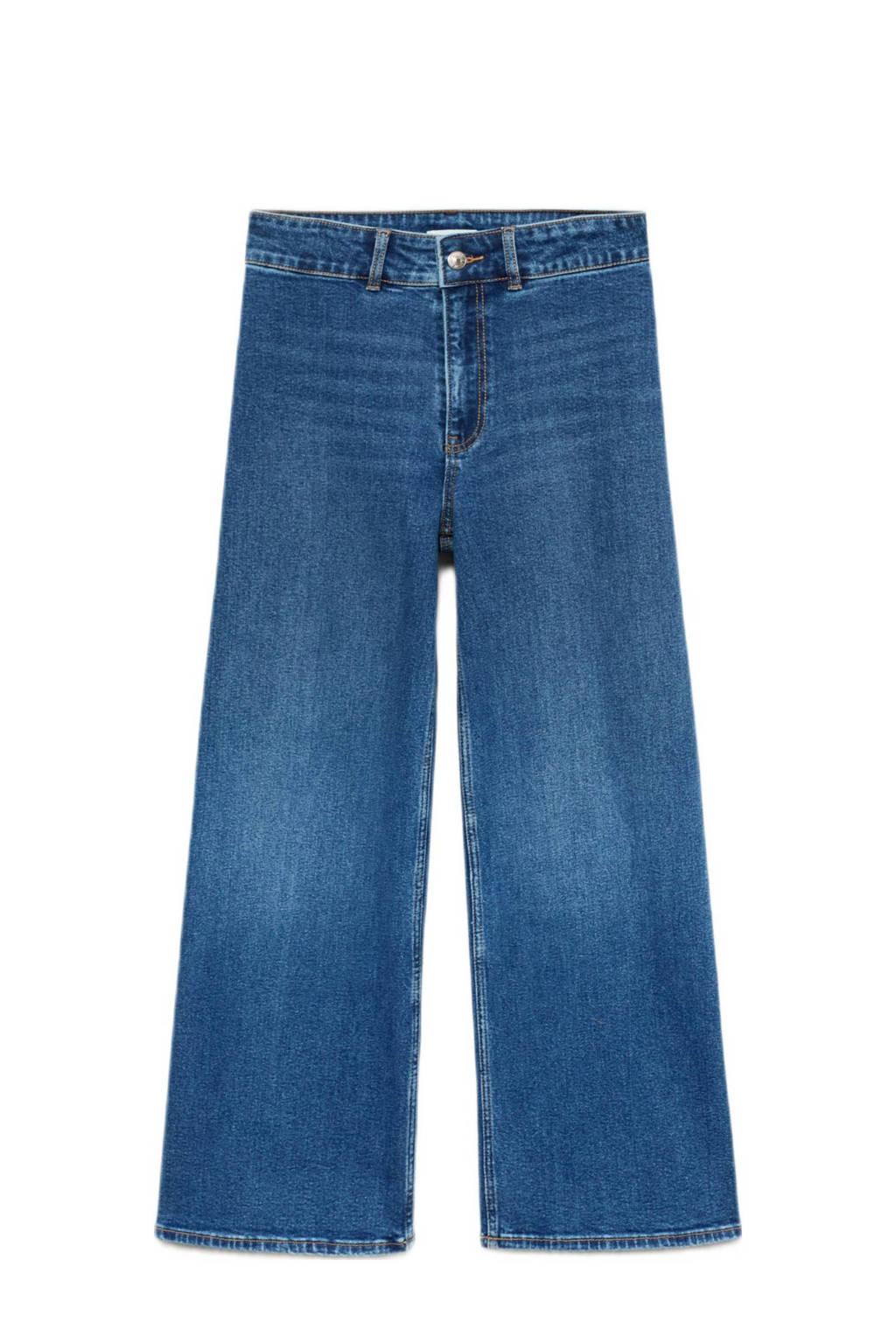 MANGO TEEN wide leg high waist jeans medium blue denim