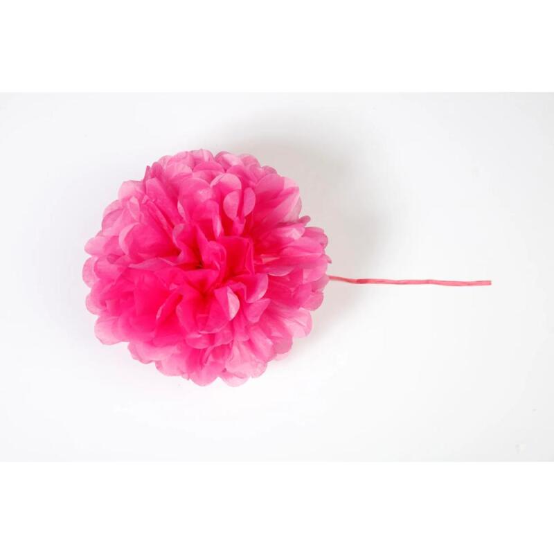 PAPIER DE SOIE, Set de 3 pompons à suspendre Ø30x1 et Ø40x2 - Cyclamen