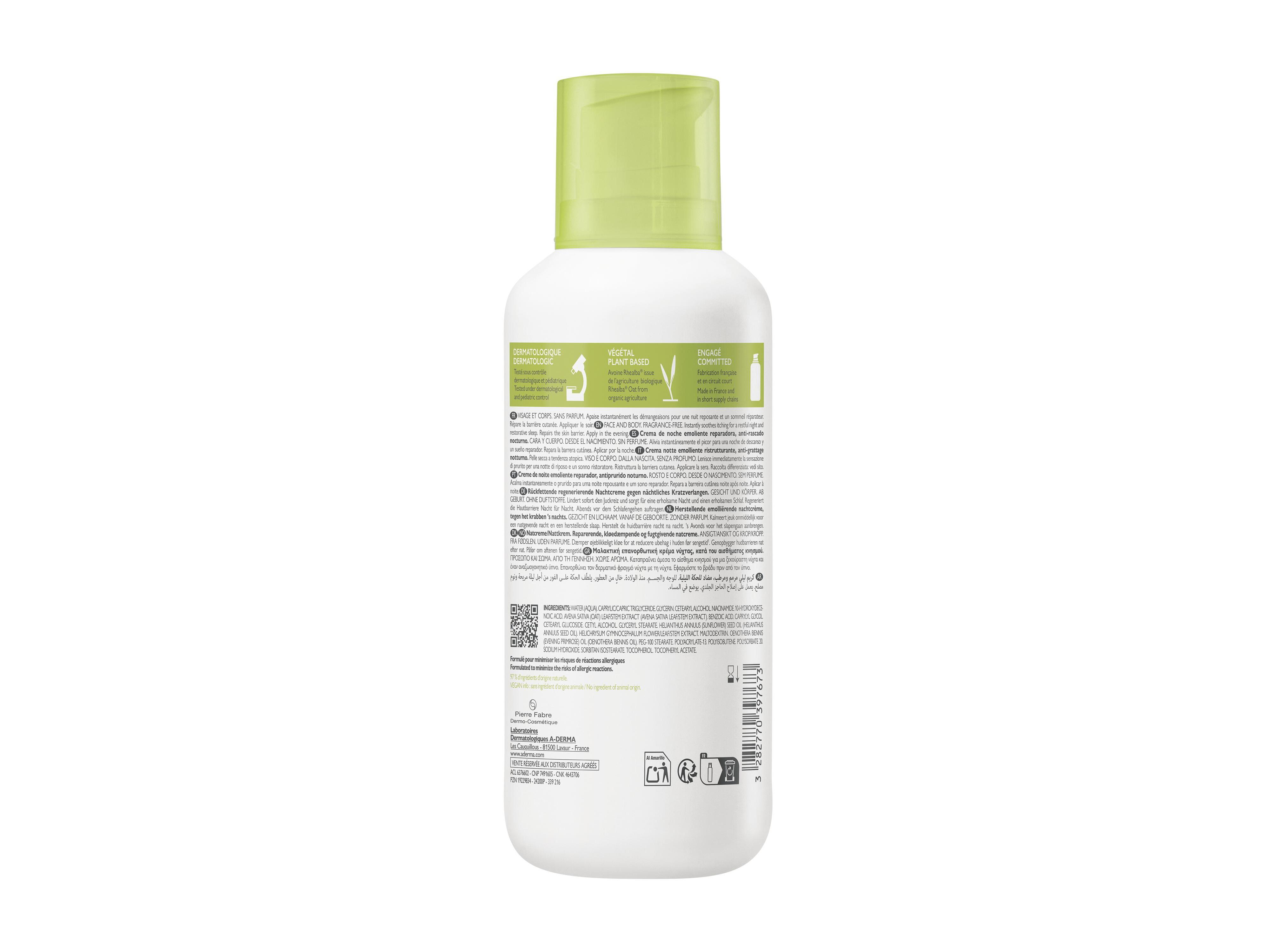 CREME CORPO A-DERMA EXOMEGA CONTRL NOITE 400 ML