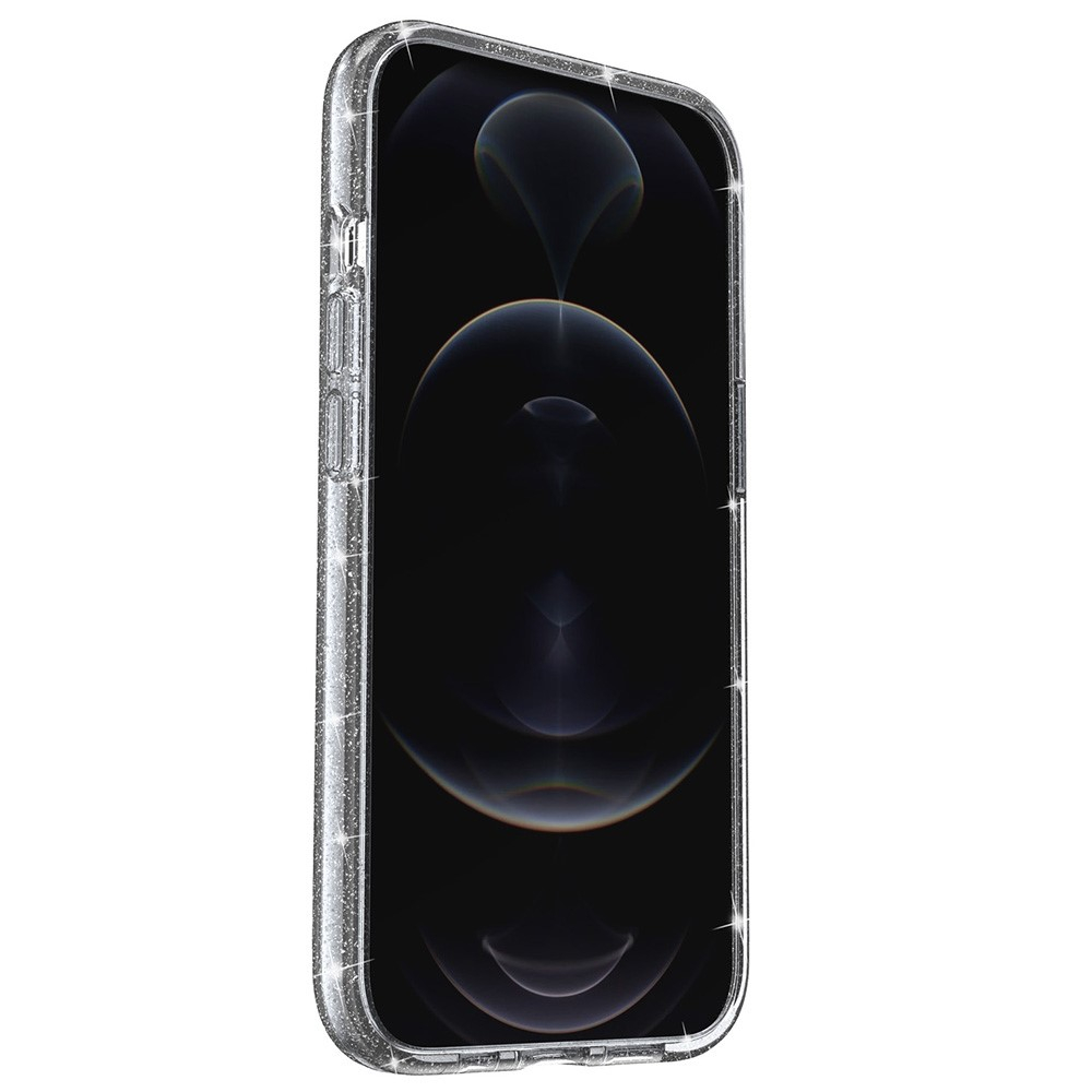 iPhone 13 Hybrid Hardcase Schutzhülle im Glitzer Design - Schwarz / Transparent